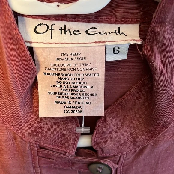 Rose pink hemp silk button down dress - Picture 2 of 3